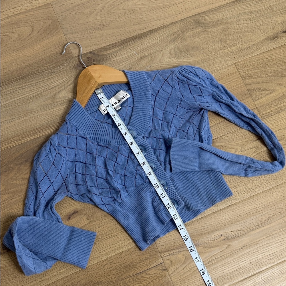 Costa Blanca Diamond Knit Blue Cardigan - Picture 5 of 5